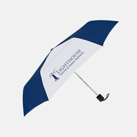 Lighthouse Youth & Family Services Compact Folding Umbrella